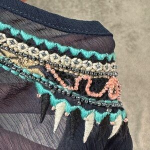 Beaded flowy tank, M-XL, Sheer and lightweight 💲⬇️